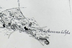 Mlýn Beckenmühle,neboli pekařský, na mapě z r.1885.