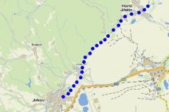 Mapka úseku Horní Jiřetín - Jirkov